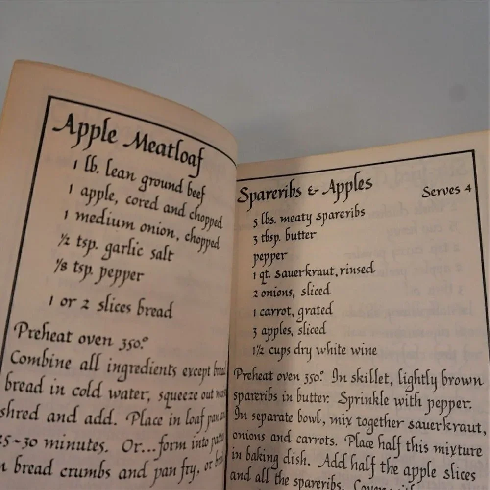 Apple Recipes Cookbook Dishes Salad Dessert Calligraphy Recipes Appleridge Stone